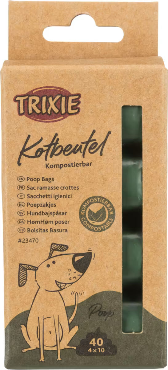 Trixie Komposterbare hundeposer – 4 ruller / 40 poser