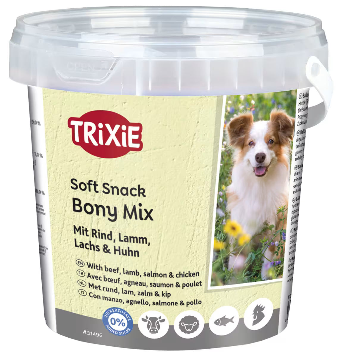 Trixie Soft Snack Bony Mix – Biff, lam, laks & kylling 500 g